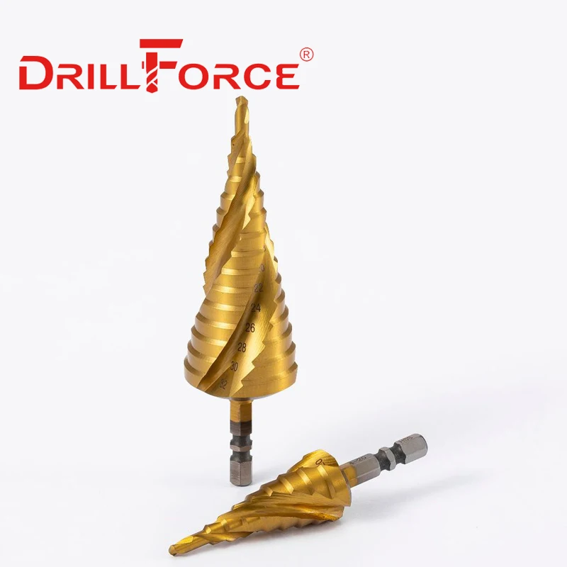 Drillforce M35 Кобальт TiAIN & M2 ступенчатое сверло с титановым покрытием 3 спиральные канавки инструмент для обработки металла и деревообработки