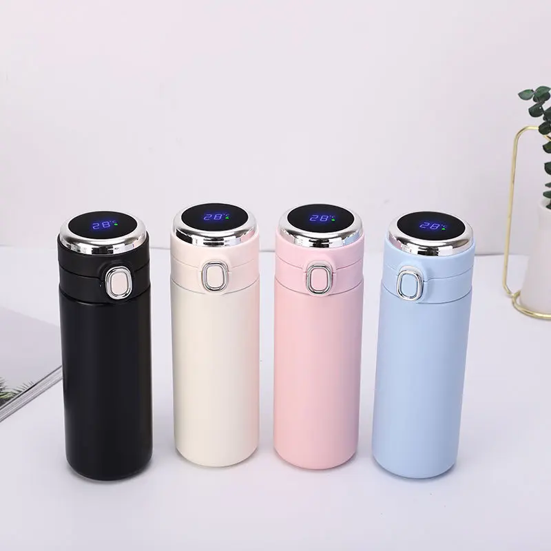 

400ML Smart Stainless Steel Thermos High Quality Vacuum Flask Coffee Mug Outdoor Portable Travel Mug Water Bottle