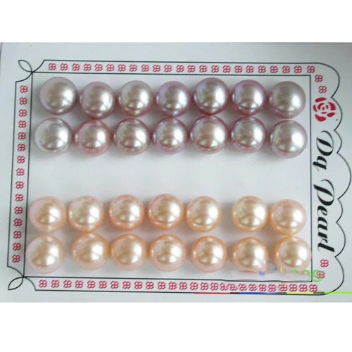 

New Arrival Favorite Pearl Jewelry 14Pair 12mm Pink Lavender Round Genuine Freshwater Pearls S925 Silver Stud Earrings Lady Gift