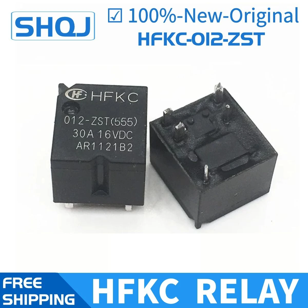 

10PCS HF relay HFKC 012-ZST 12VDC 5PIN 30A16VDC 100%-new-original