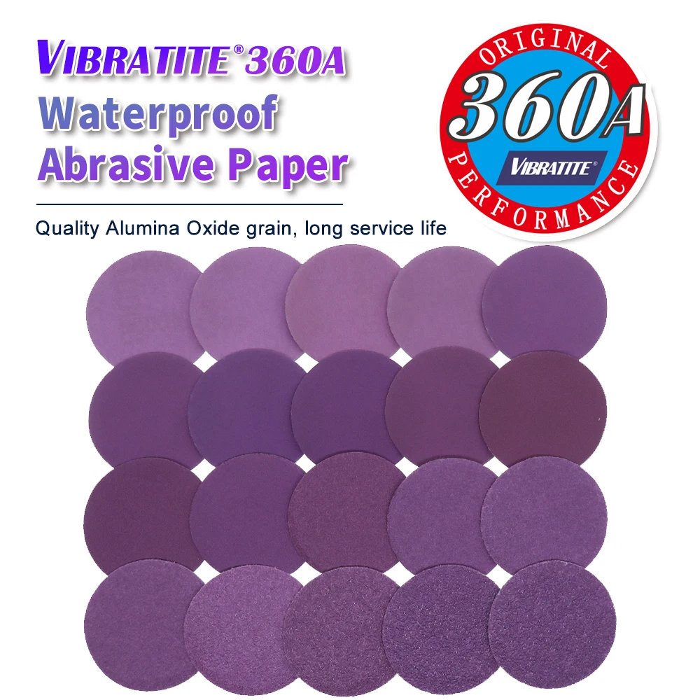 30 Pcs 2 Inch 50mm Purple Sanding Discs Wet Dry 60-10000 Grit Hook&Loop Aluminum Oxide Sandpaper for Drill Grinder Rotary Tools