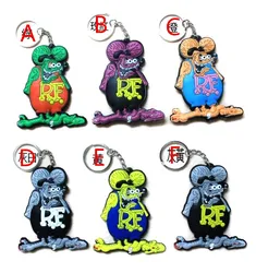 20 pz/lotto RF ratfink rat fink mooneyes mouse portachiavi in plastica pvc portachiavi per uomo all'ingrosso