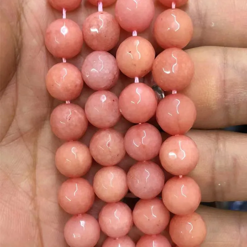 HOT Pink Rhodochrosite stripe chalcedony jades 4mm 6mm 8mm 10mm 12mm faceted round loose beads fashion women diy jewlry 15'' B12