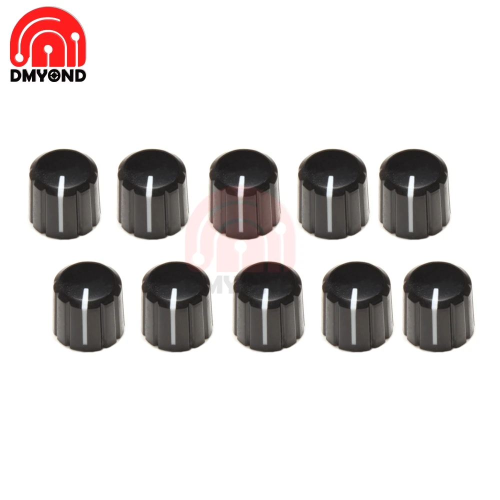 5PCS 360 Degrees Potentiometer Rotary Encoder Aluminum Alloy Half Shaft Hole Caps Knob Brick Sensor Switch For KY-040 ABS