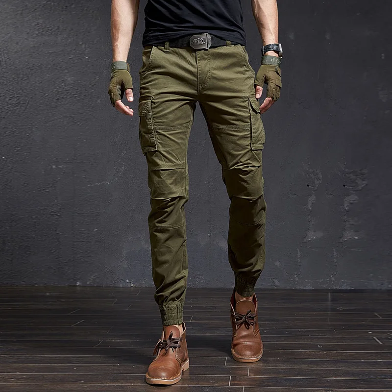 Moda wysokiej jakości Slim kamuflaż Casual taktyczne spodnie Cargo męskie Streetwear biegaczy Harajuku odzież męska spodnie Camo
