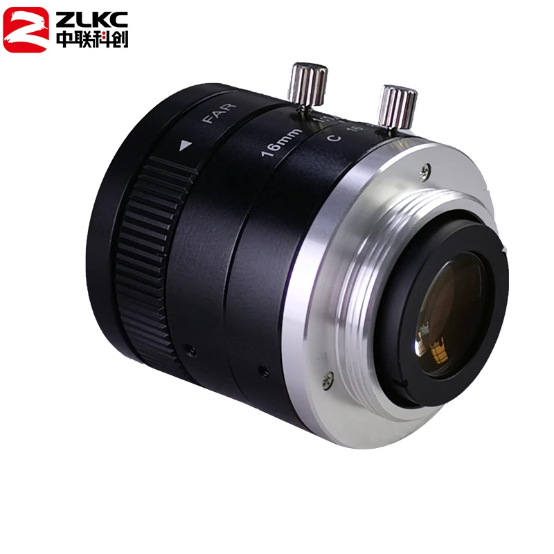 ZLKC 3.0Megapixel C Mount 16mm 2/3 Inch FA Machine Vision Fixed Focal Lenth Industrial Camera Manual Iris Lens CCTV Surveillance