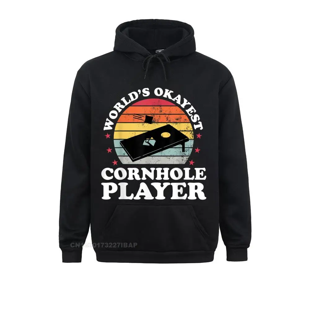 

Worlds Okayest Cornhole Player Men Women Funny Hoodie Cosie Hoodies Faddish Man Sweatshirts Fitness Mother Day Hoods