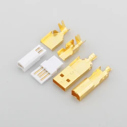 Hi-End Gold Plated USB connector USB A+USB B Type A-B Plug For DIY USB Cable Taiwan Made