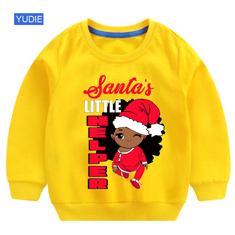 

Children Black Princess Sweatshirts Kids Clothing Boys Sweater Toddler Fall Clothes Holiday Gift Girl Winter Sweatshirt Snowman