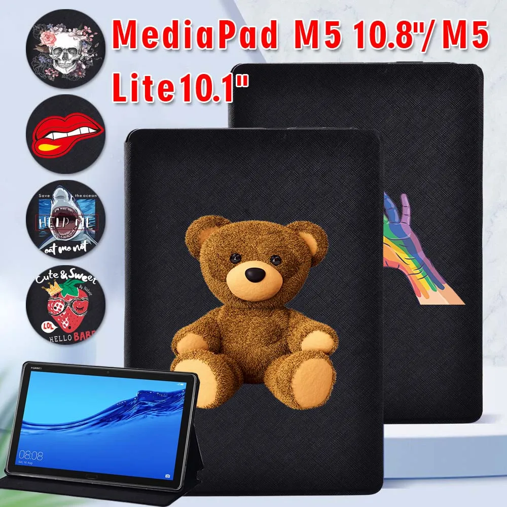 

Tablet Case for Huawei MediaPad M5 Lite 10.1"/MediaPad M5 10.8" - Lightweight PU Leather Various Patterns Cover Case