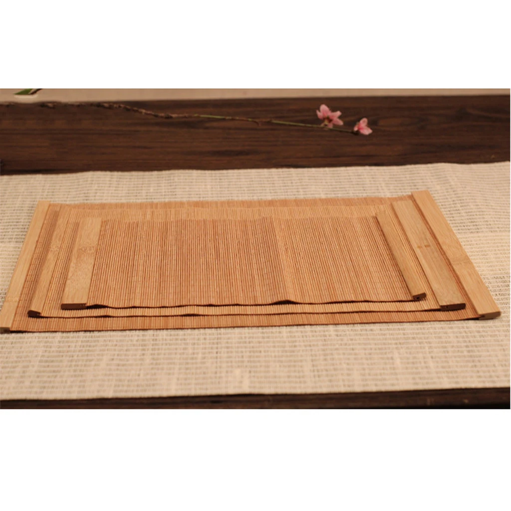 3x   Rectangle   Bamboo   Placemats   Table   Mats   Coasters   Non - slip   New