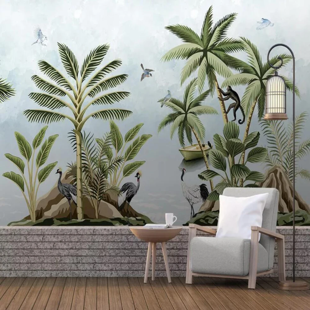 

Milofi custom photo wallpaper 3D powder hand-painted tropical rainforest landscape background wall decoration mural wallpaper