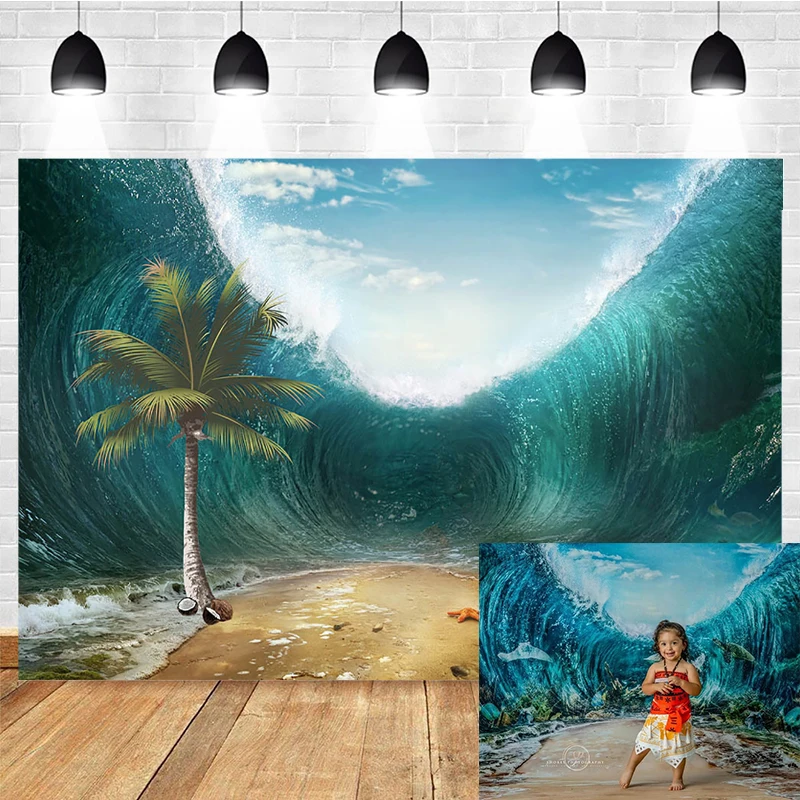 Mocsicka Baby Shower Photography Background Underwater World Mermaid Decoration Props Child Portrait Photo Backdrop Banner