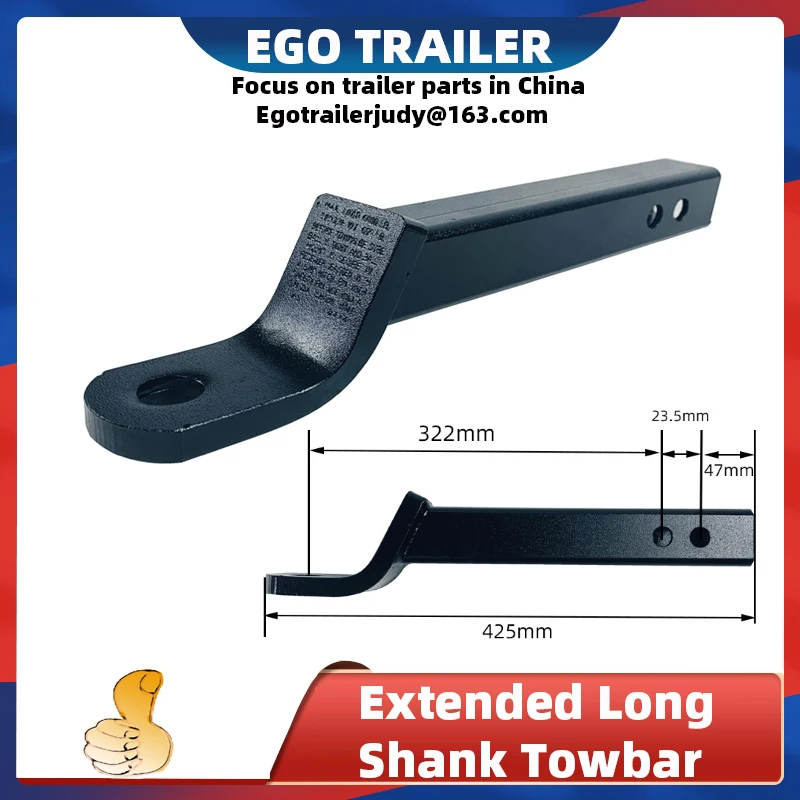 EgoTrailer Extended Long Shank 2inch dropTowbar Tow Bar Ball Mount Tongue Hitch 3t Trailer Car Caravan Boat parts accessories