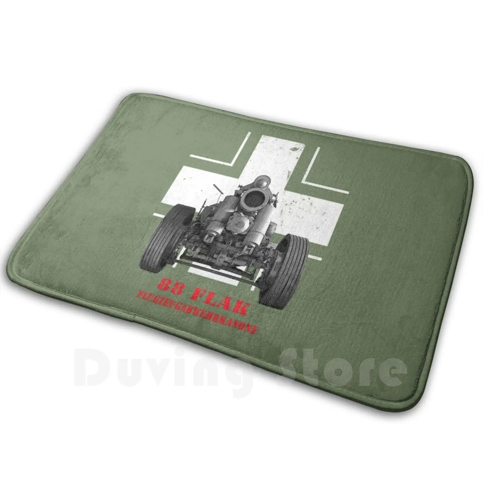 German 88 Flak Gun , Wwii Classic Mat Rug Carpet Anti-Slip Floor Mats Bedroom Flak German Anti Tank Panzer World War Bombers