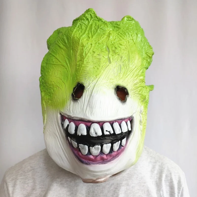 

Cabbage Latex Headgear Full Face Cabbage Mask Funny Props Game Party Supplies Masques Halloween Mask Cabbage Plants Role Masks