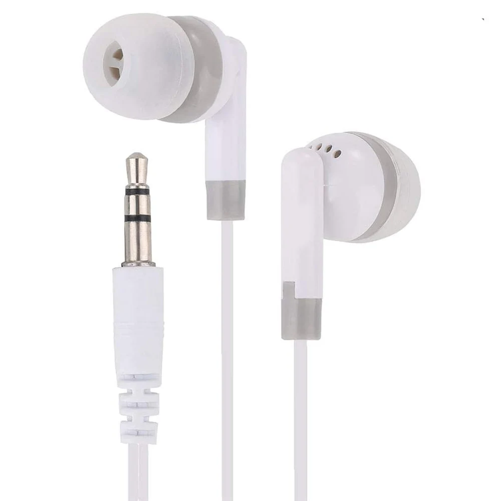 Wholesale 100pcs/Lot Cheapest Disposable Gift earphone 3.5 mm Earbud Earphone For MP3 MP4 Mobile Phone  travel White Colorful