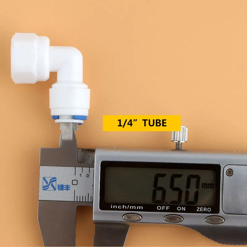 1/4" Internal thread to 1/4" Tube Elbow with Silicone ring 2544N joint Water Fitting diameter 12MM Quick White fast connection