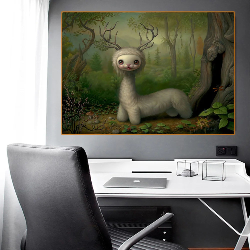 Citon Mark Ryden《Yoshi The Forest Spirit, 2011》Canvas Oil painting Baby room Artwork Picture Modern Wall Decor Home Decoration