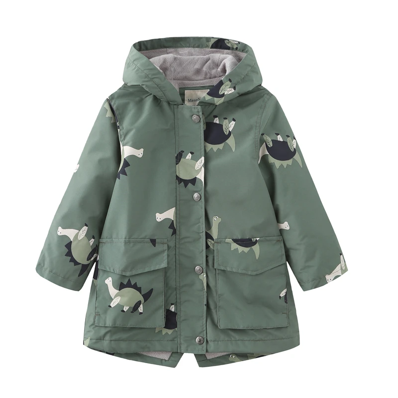 Autumn new children's polar fleece windbreaker girls jackets boys mid-length jackets baby jackets spring and autumn models