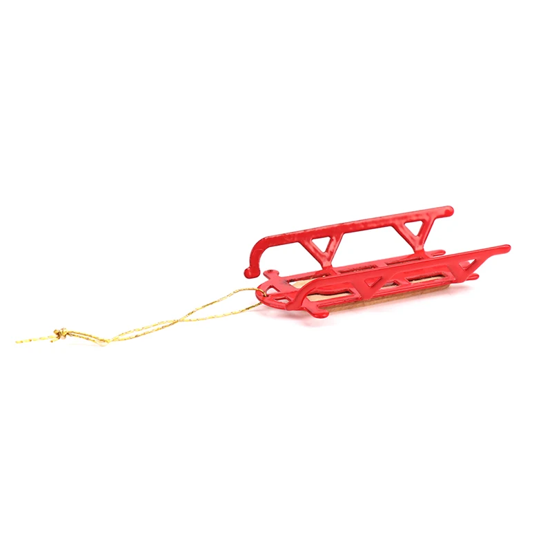 

1:12 Dollhouse Miniature Red Sleigh Model DIY Christmas Landscape Doll House Christmas Decor Accessories