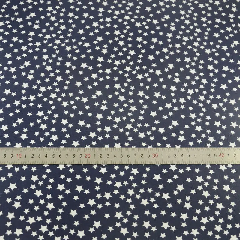 News Dark Blue Printed Star Designs Plain Sewing Tecido 100% Cotton Fabric Home Textile Patchwork Scrapbooking Fat Quarter Craft