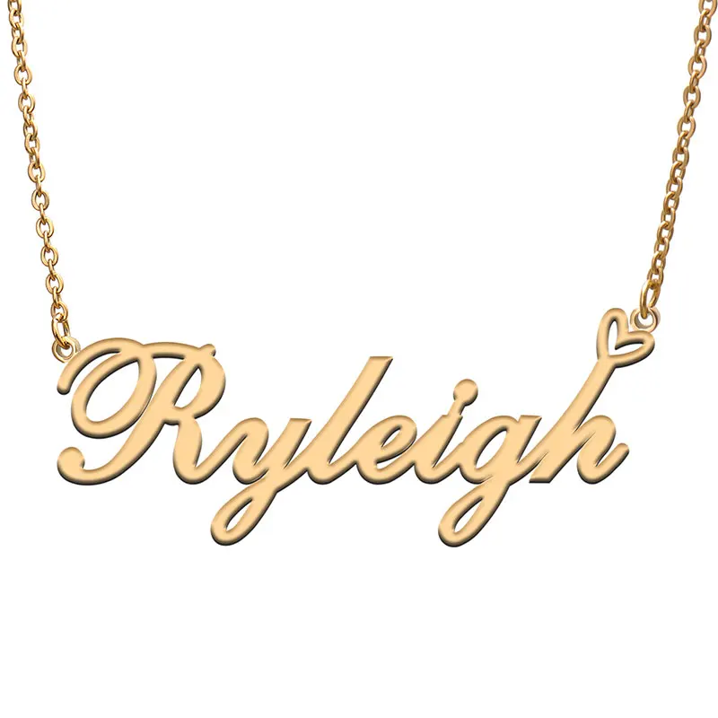 Ryleigh Stainless Steel Name Necklace for Women Personalized Dainty Jewelry Gift for Her Birthday Christmas Valentines Day