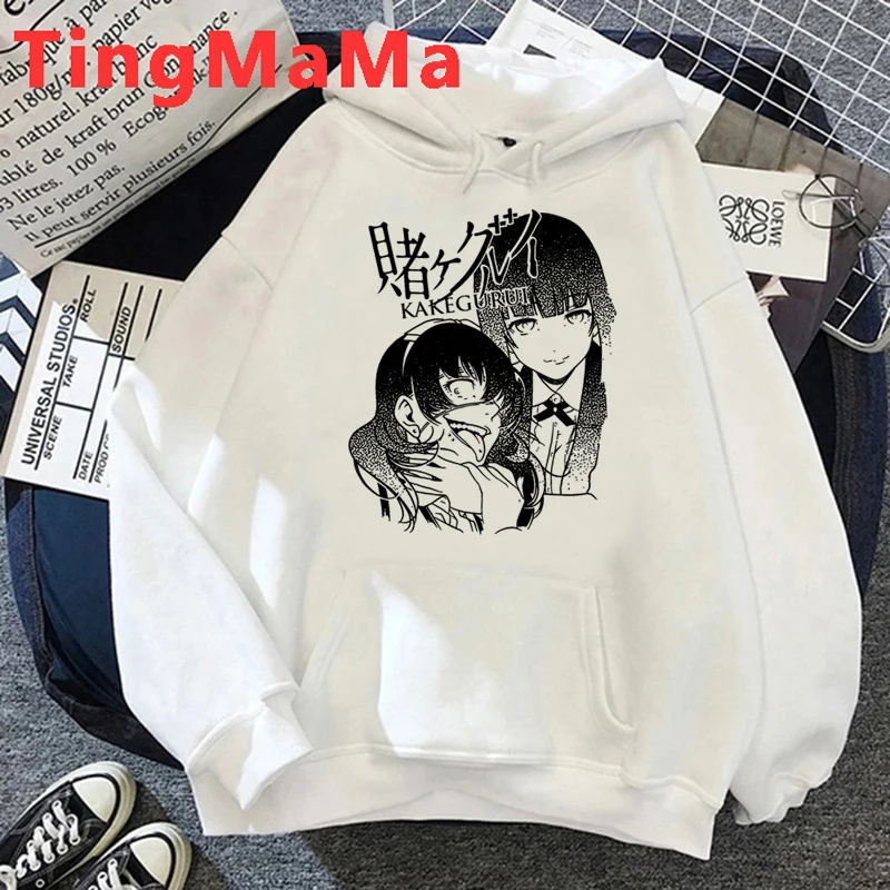 Japanese Anime Hoodies Men Kakegurui Hoodie Hip Hop Tops Cartoon Winter Warm Streetwear Harajuku Graphic Sweatshirts Male