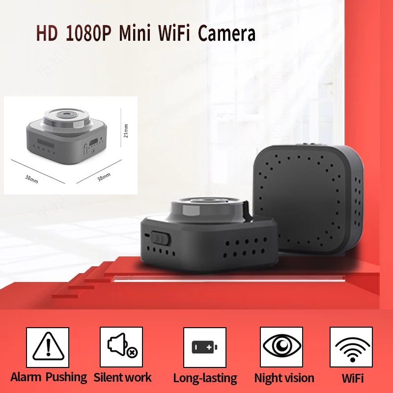 Private Mode Indoor Portable HD Real 1080P Mini Wireless Camera Home Security IP Wifi Camera IP 2MP with Rechargeable Battery