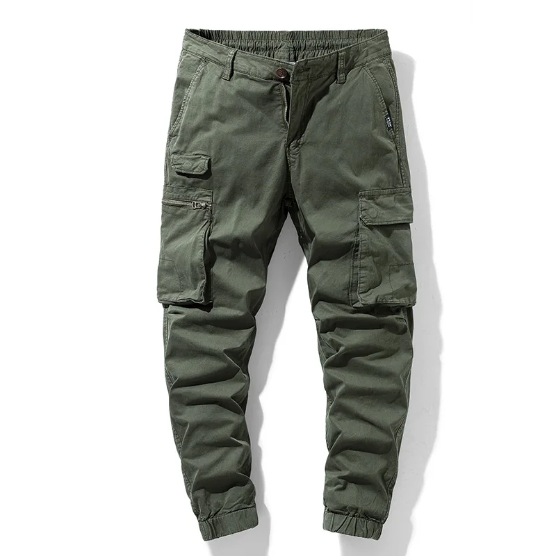 2023 New Spring Men\'s Cotton Cargo Pants Clothing Autumn Casual Fashion Elastic Waist Quality Pantalones Tipo Cargo Pants Men