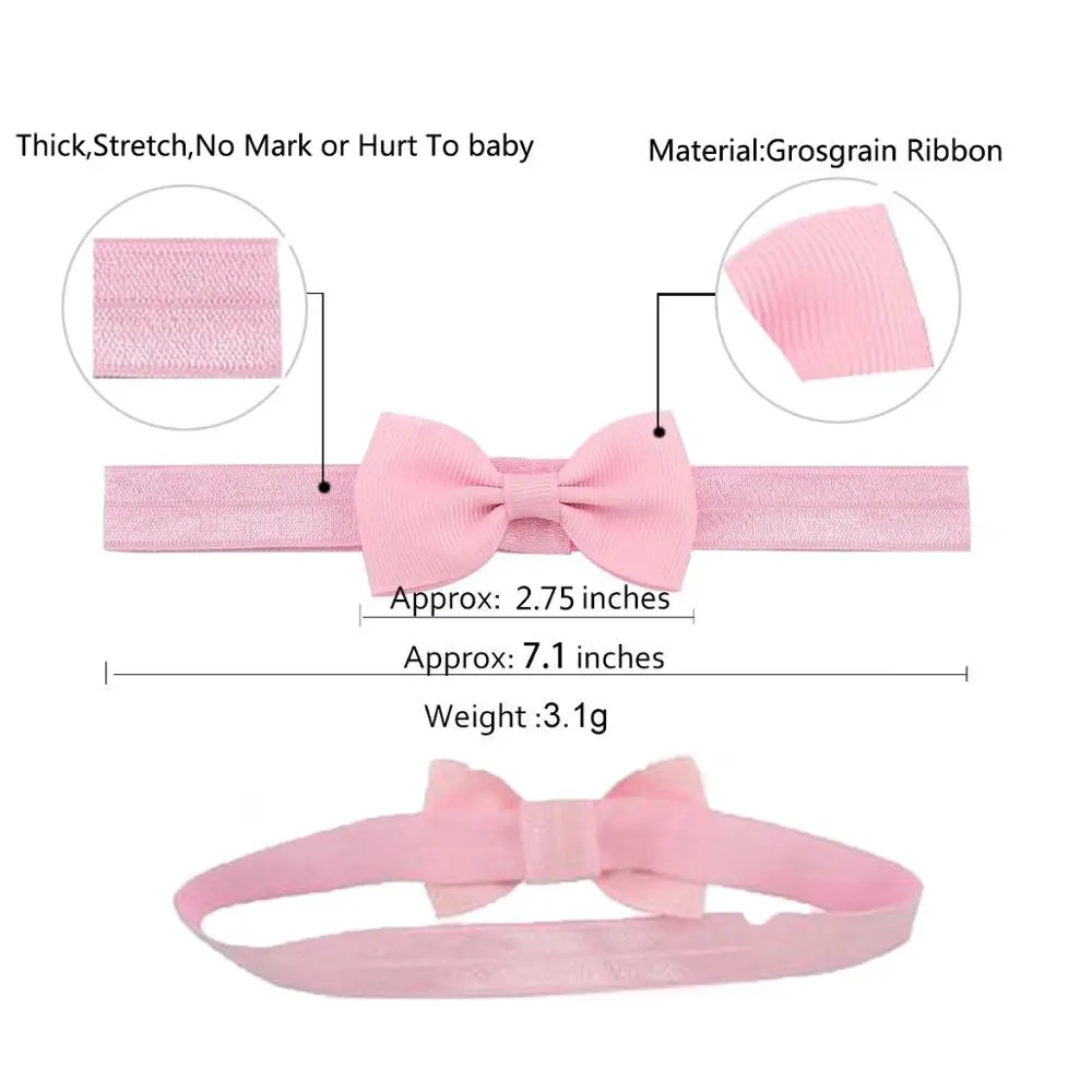 10Pcs Baby Headbands 2.75Inch Bows Hairbands Hair Bow Elastics Accessories for Baby Girls Newborn Infants Toddlers