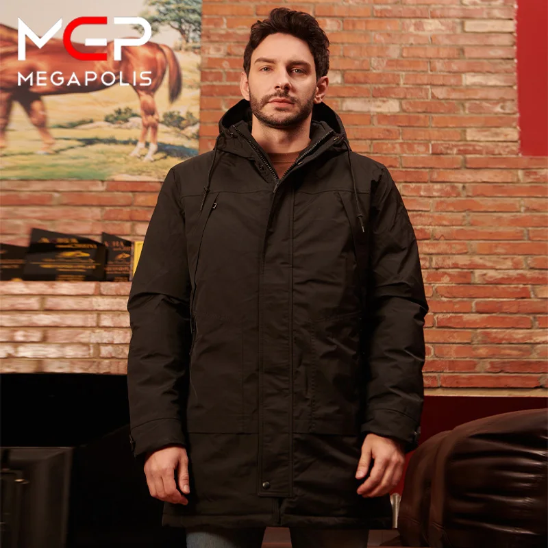 MGP Veste mi-longue pour homme et femme, manteau chaud, coupe près du corps, collection hiver 2021