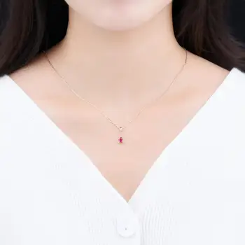LP Link chain necklace jewelry solid 14K yellow rose gold necklace for women gift natural ruby ​​real diamond Tredy fine jewelry
