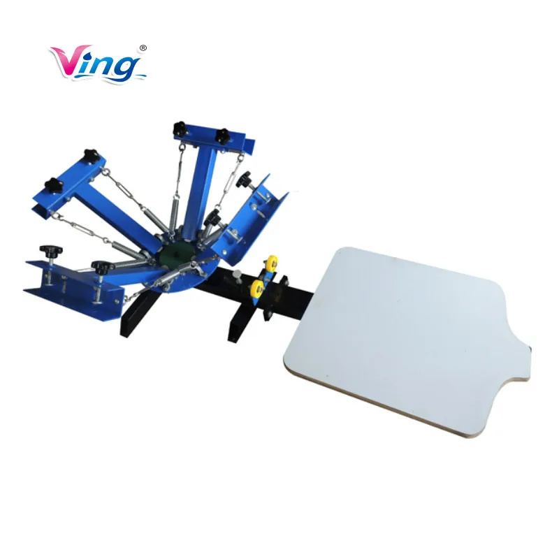 4 Color Screen Printing Press Machine Silk Screening Pressing DIY with 1 Station