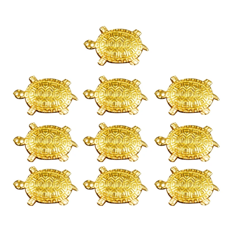 10Pcs Japanese Golden Money Turtle Lucky Tortoise Fortune Wealth Lucky Gift