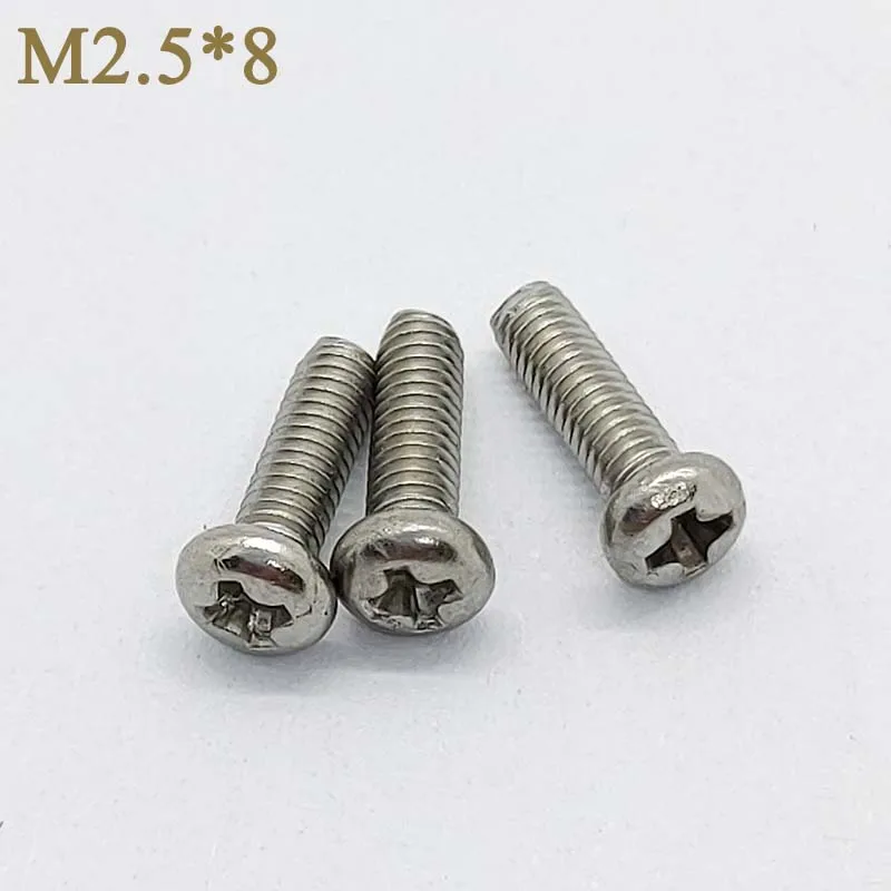 【 M2.5 * 8 】 304 Rvs Cross Phillips Pan Hoofd Schroef Ronde Bout Kleine Schroef