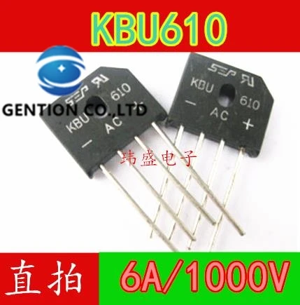 

10PCS KBU610 SEP 4 feet 6 a 1000 v rectifier bridge pile of flat bridge 10 package mail in stock 100% new and original