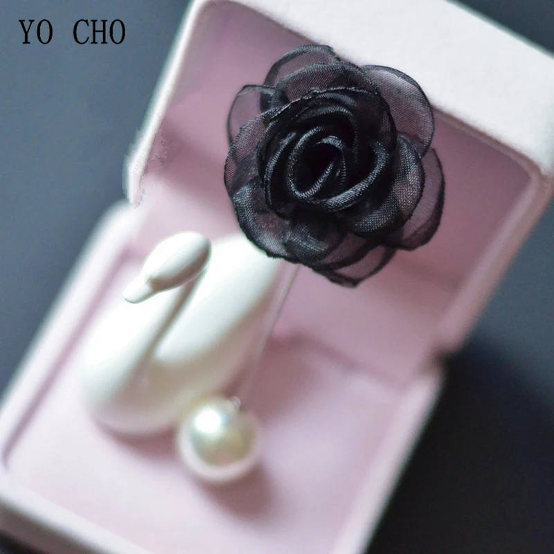 Silk Rose Wedding Corsage Pin  Flower Organdy Brooch for Bridesmaid  Groom Boutonniere  Men Wedding Corsage Flowers