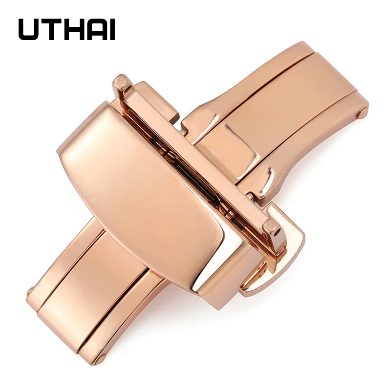 UTHAI P51 Watch clasp Push Button Hidden Clap Four needles High quality 316L steel Strap buckle Butterfly buckle