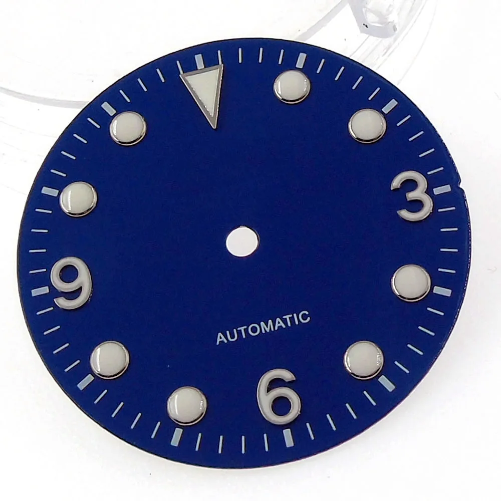 Marques lumineuses pour cadran de montre, noir/vert/bleu, 29.2mm, mouvement automatique NH35A MH35, accessoires