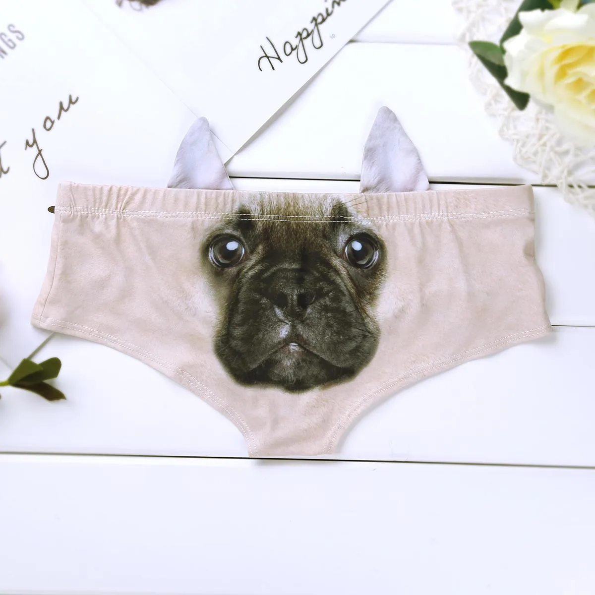 Womens Underwear Funny Panties Valentines Gift Ideas Naughty 3D Printed Animal Tail Briefs