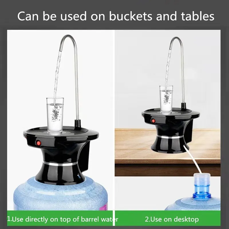 Portable Electric Dispenser Automatic Pumping Rechargeable Home Bottled Water Pump USB Charging Water Bottle Pump Dispenser