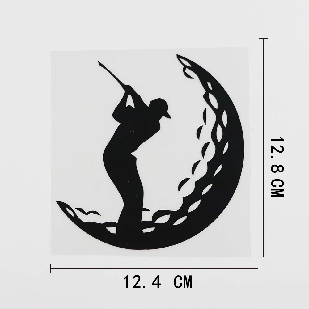 YJZT 12.4CMX12.8CM Golf Golfing Golfer Player Sports Ball Vinyl Car Sticker Black/Silver 8A-0295