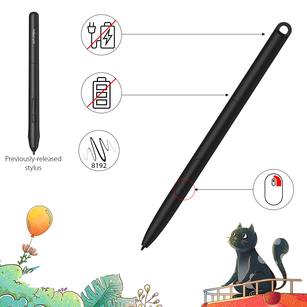 XP-Pen PH03 Power Stylus 8192 Pressure for Drawing Tablet Star G960/Star G960S