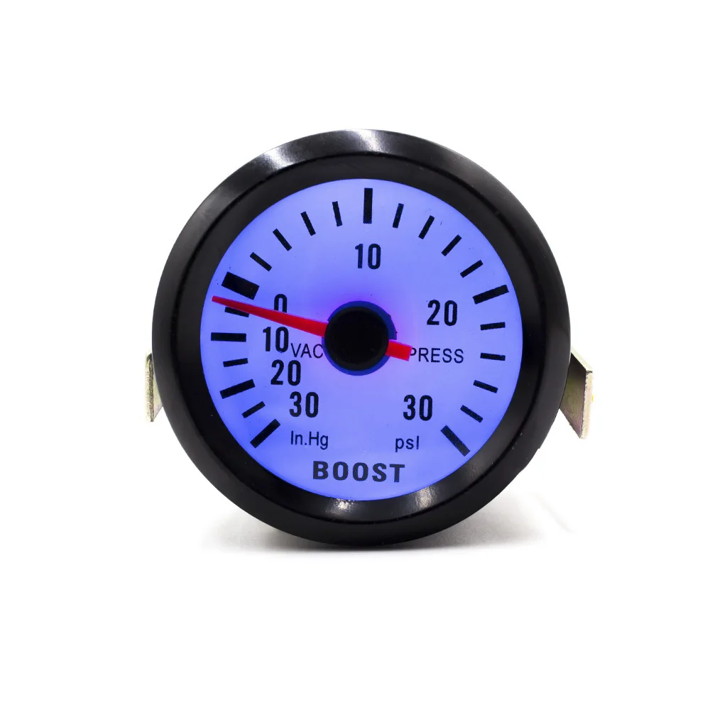 

YOMI 2"52mm 12V Mechanical Car Turbo Boost Gauge -30~30PSI Black Turbo Boost Meter Blue LED Auto Car Gauge Meter