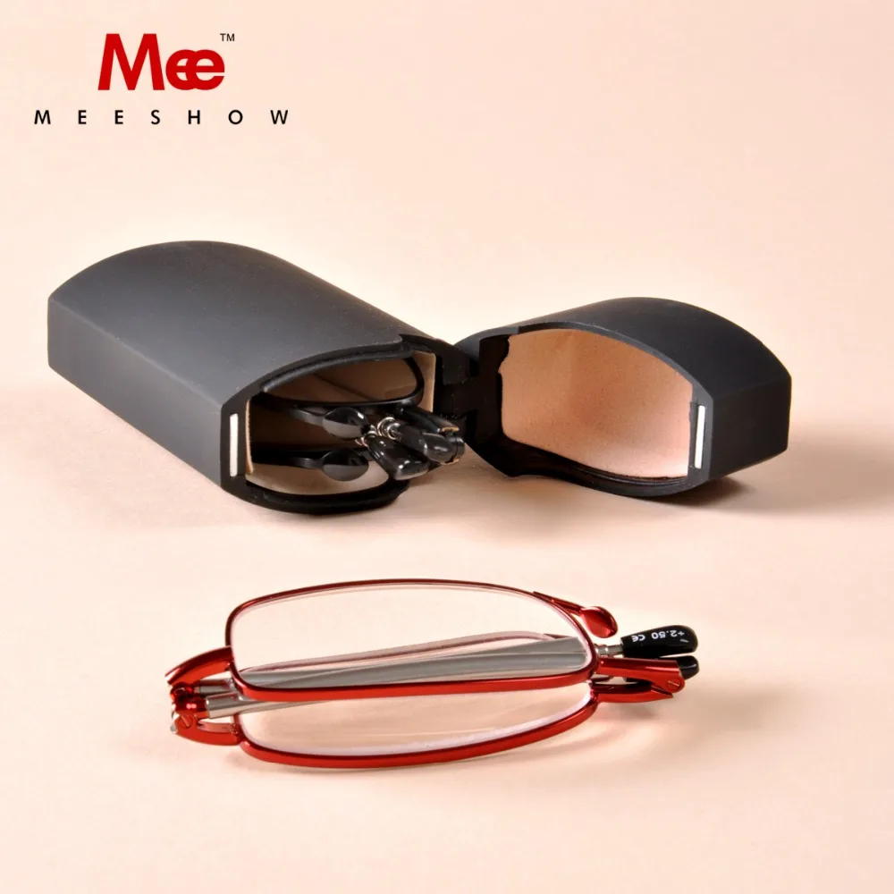 Meeshow Mini Portable Reader with Case Women Men Reading Glasses Power +1.0 to +3.5 High quality Reading Glasses R1002