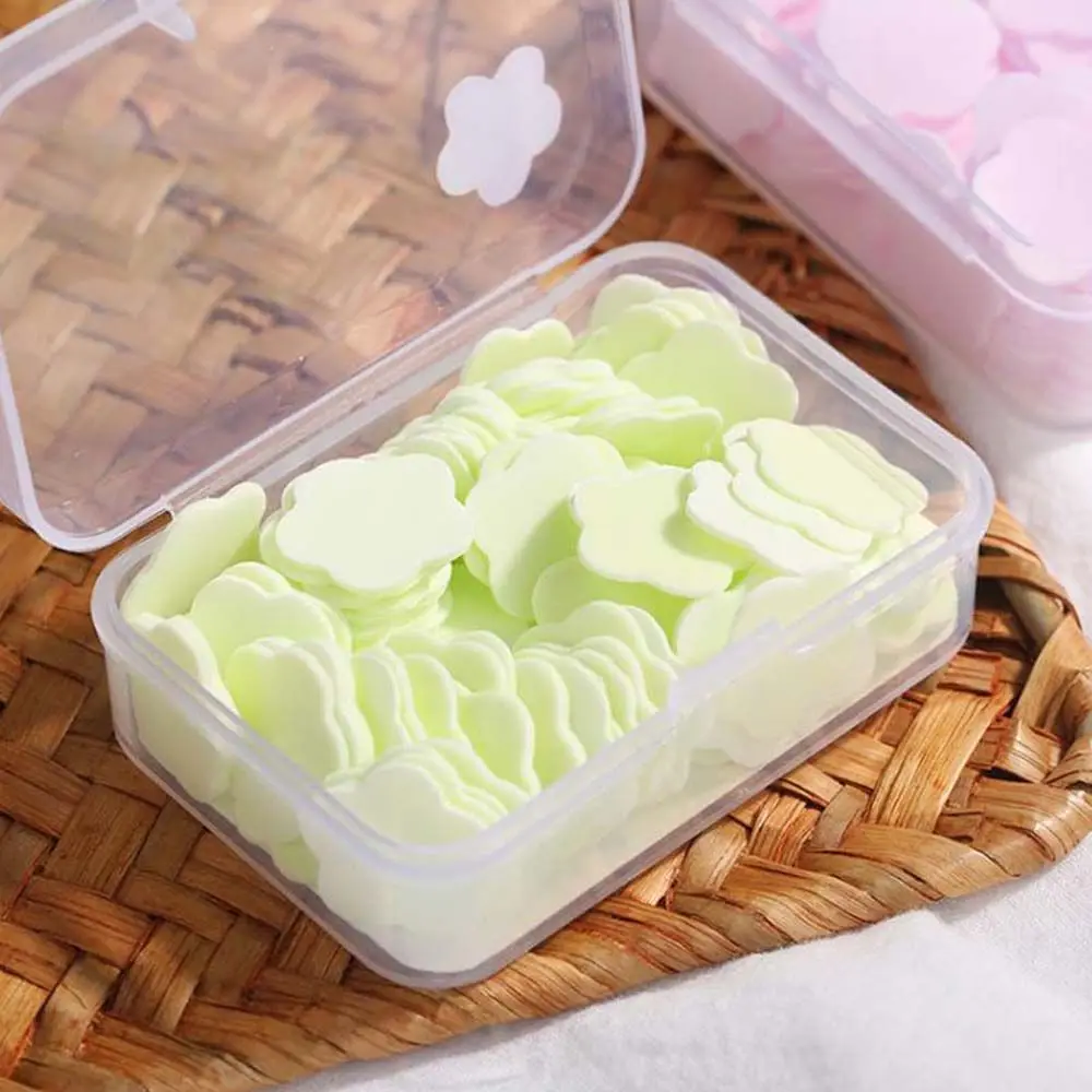 Portable Washing Hand Soap Papers Children Flower Shape Soap Petals Disposable Soap Flakes Scented Tablets Mini Cleaning Soaps