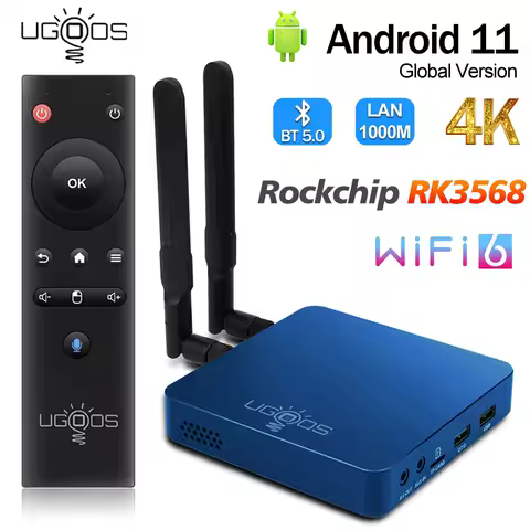 UGOOS UT8 PRO TV BOX Android 11 DDR4 USB3.0 8GB RAM 64GB UT8 4GB 32GB RK3568 WiFi 6 1000M 4K BT Voice Remote Media Player