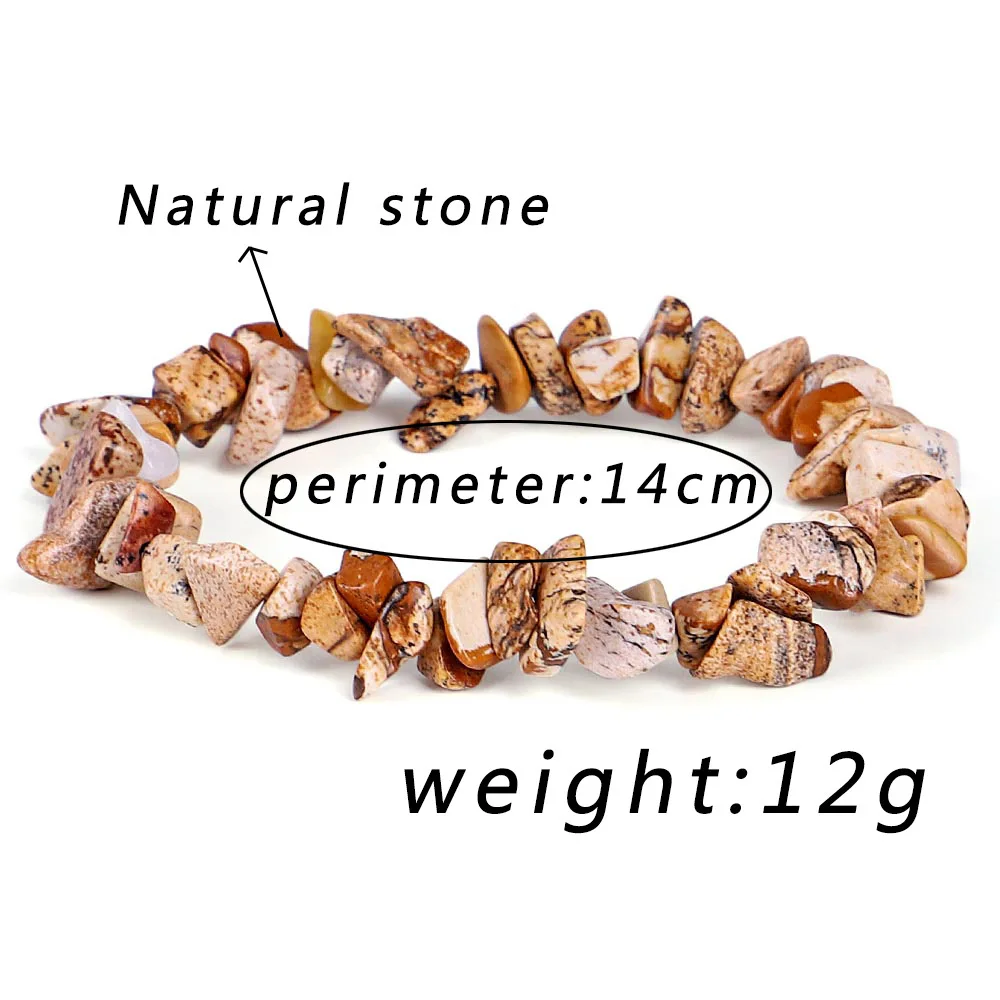 Bohemia Seven Colors Natural Irregular Stone Lucky Bracelet Charm Elastic Rope Friendship Bracelet Women Surprise Birthday Gifts