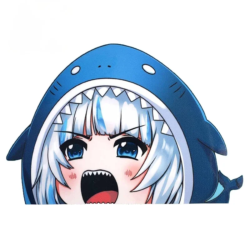 

Cartoon Car Sticker for Gawr Gura Hololive Peeker Peek Anime Vinyl Stickers JDM Window Trunk Bumper Car Accessories13cm*18cm